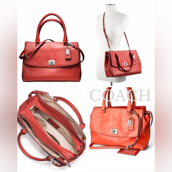 Coach Red Leather Handbag - Picture 1 of 16